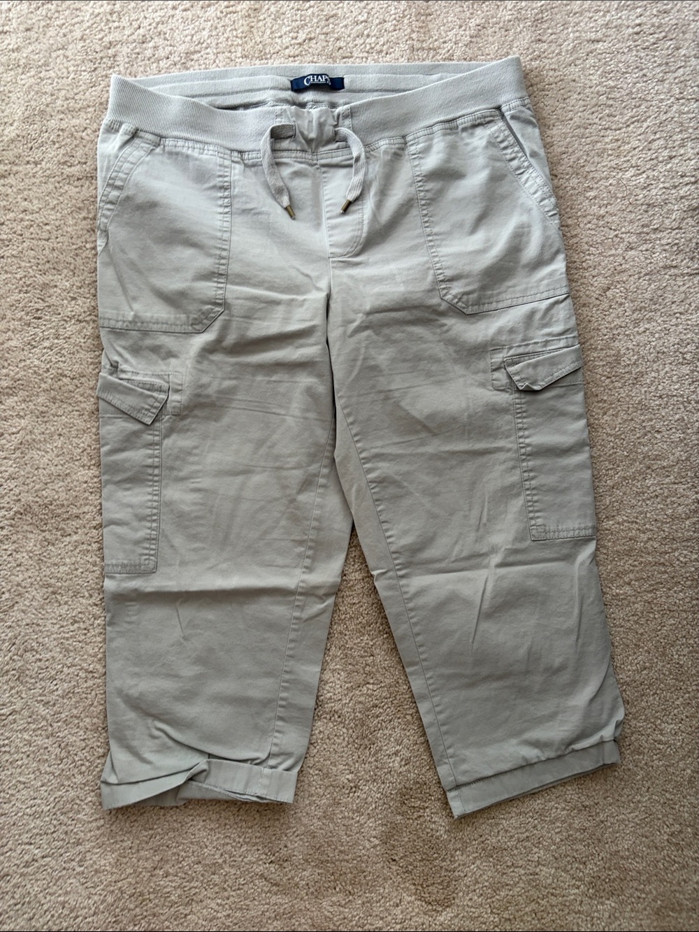 Light Gray Cargo Capri Pants